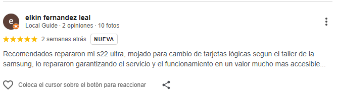 Testimonio de cliente satisfecho en Google